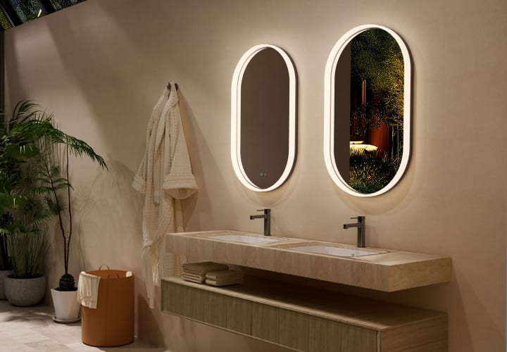 Miroir de salle de bains avec l'éclairage LED Bari Ledimex environnement 5