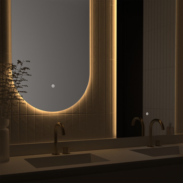 Miroir de salle de bains avec LED Mauricio Eurobath détail 2