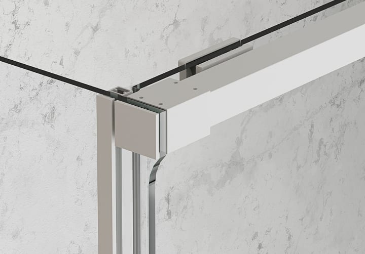 Paroi de douche angulaire coulissante sur mesure Aria Bruntec détail 11