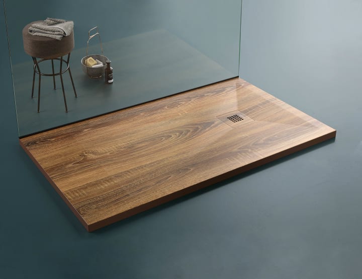 Receveurs de douche en résine décorés Stone 3D effet Bois Bruntec principal 1