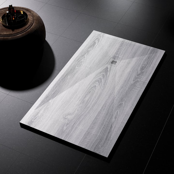 Receveurs de douche en résine décorés Stone 3D effet Bois Bruntec principal 3