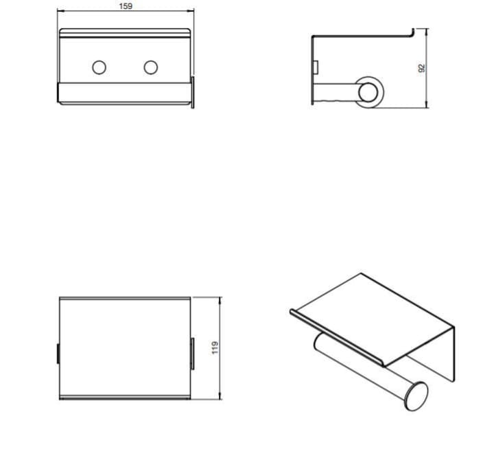 Porte-papier hygiénique Architect S+ Cosmic croquis 24