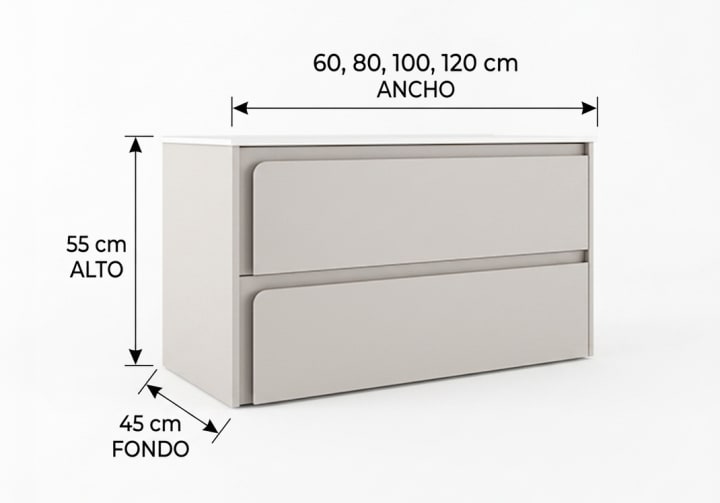 Meuble de salle de bains Índico Visobath croquis 12