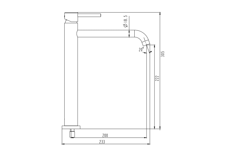 Mitigeur de lavabo Sirio GME croquis 9