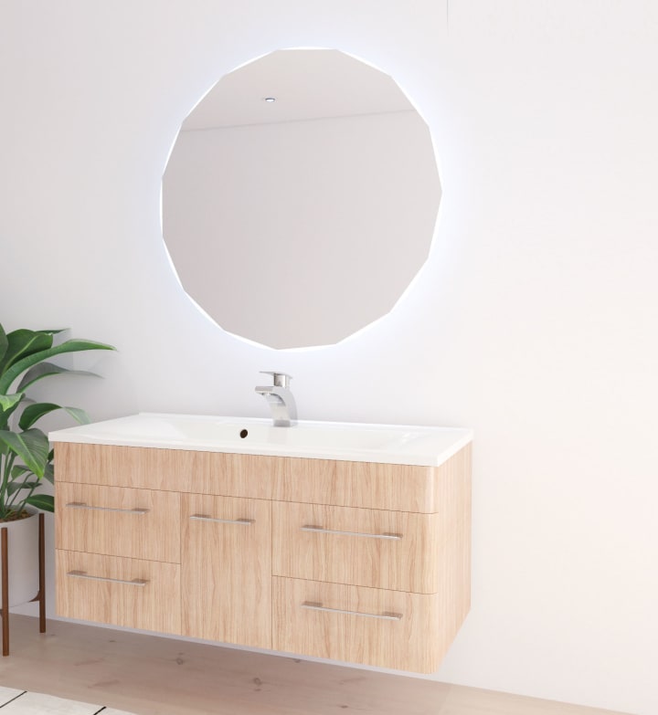 Miroir de salle de bains avec éclairage LED Circis Bruntec principal 1