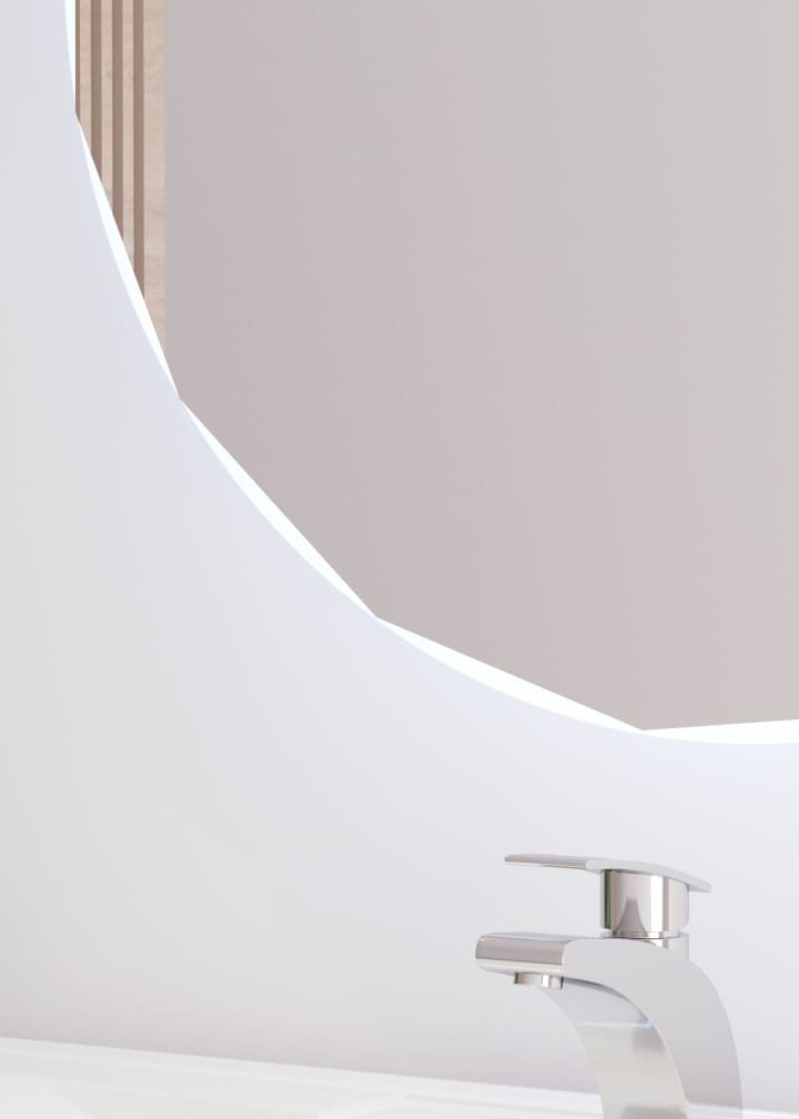 Miroir de salle de bains avec éclairage LED Circis Bruntec détail 2