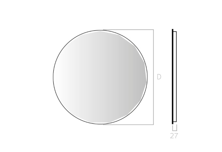 Miroir de salle de bains avec éclairage LED Circis Bruntec croquis 3