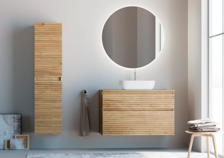 Meubles de salle de bain modernes en bois massif Alpes 1 Bruntec principal 1
