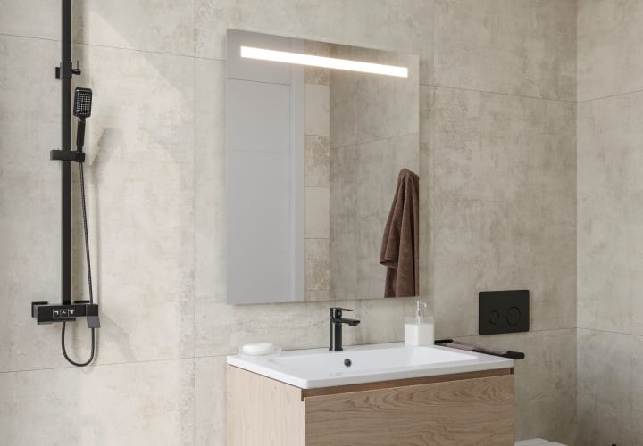 Miroir de salle de bains avec l'éclairage LED Tarim Bruntec principal 2