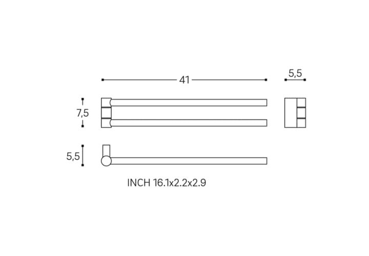 Porte-serviettes de salle de bain pivotant Project Cosmic croquis 7