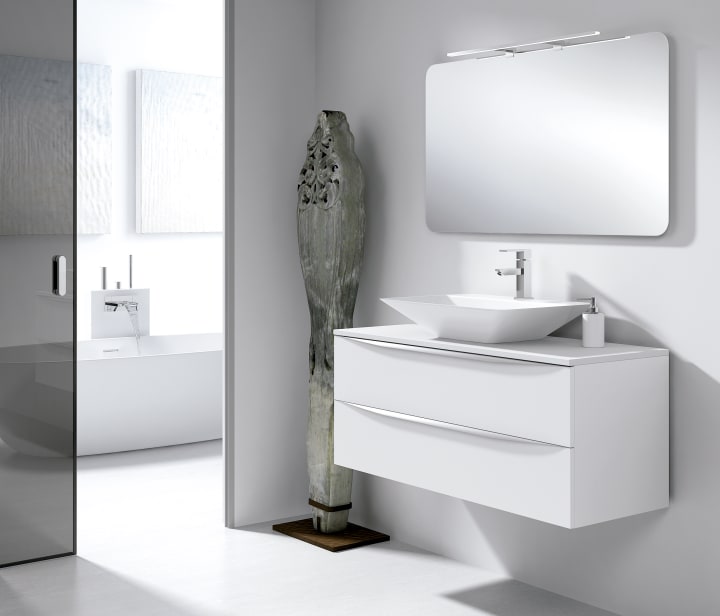 Meuble de salle de bains avec plan de toilette en bois Landes Coycama principal 2