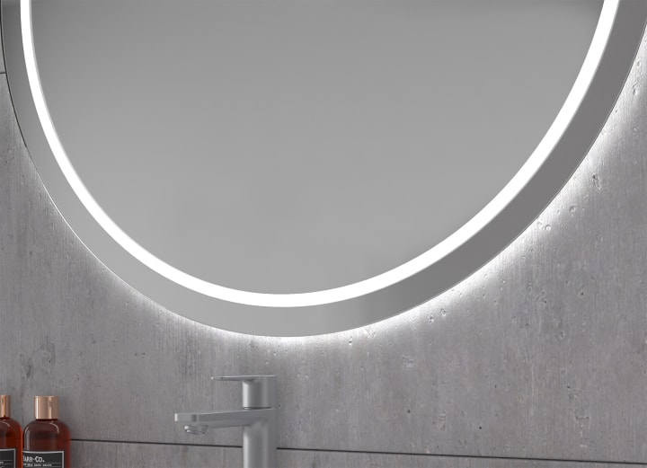 Miroir de salle de bains avec éclairage LED Mallorca Eurobath détail 1