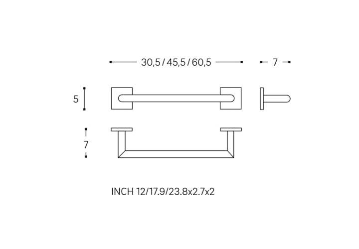Porte-serviettes de bain Square Duo Cosmic croquis 5