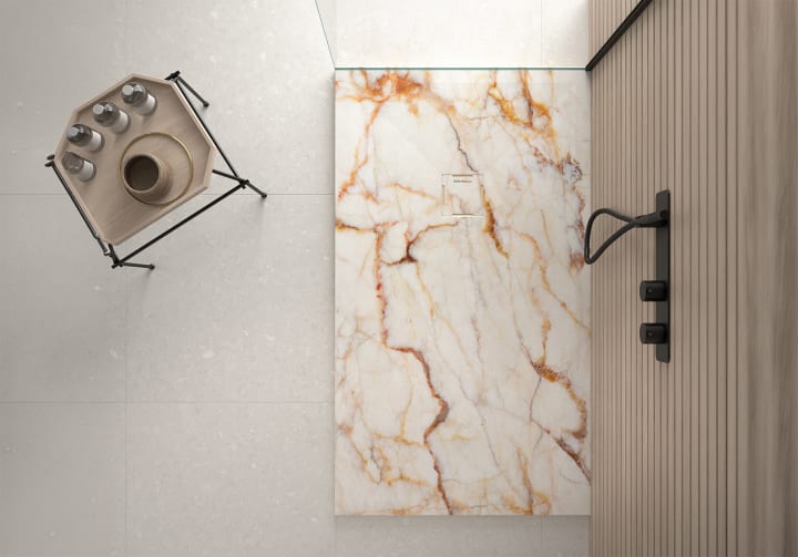 Receveurs de douche en résine décorés Stone 3D Marbre Bruntec option 16