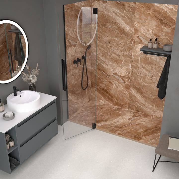 Receveurs de douche en résine décorés Stone 3D Marbre Bruntec principal 2