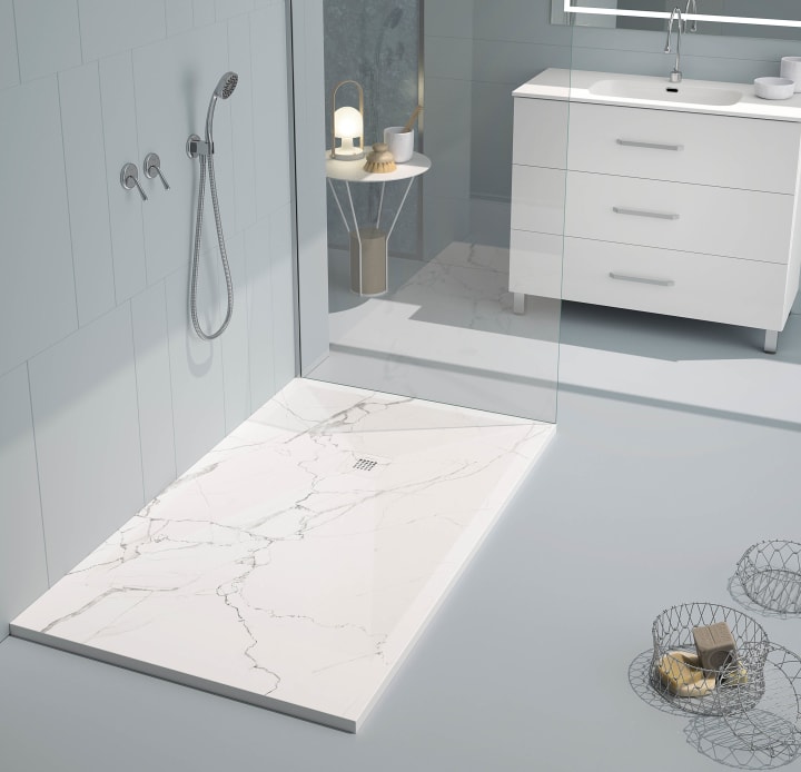 Receveurs de douche en résine décorés Stone 3D Marbre Bruntec option 15