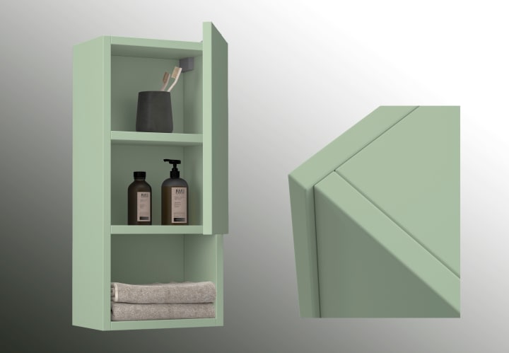 Colonne de salle de bain Lia Bruntec avec 1 porte et étagère environnement 13