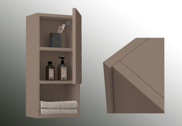 Colonne de salle de bain Lia Bruntec avec 1 porte et étagère environnement 14
