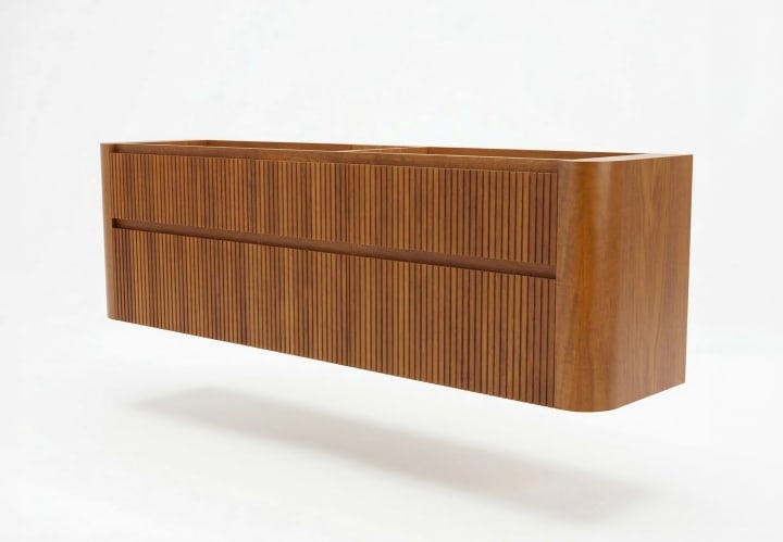 Ensemble de meuble de salle de bains avec lavabo en Solid Surface « Duna » de Bruntec principal 5