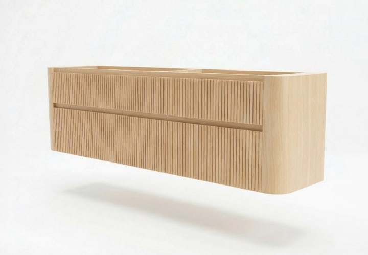Ensemble de meuble de salle de bains avec lavabo en Solid Surface « Duna » de Bruntec principal 3
