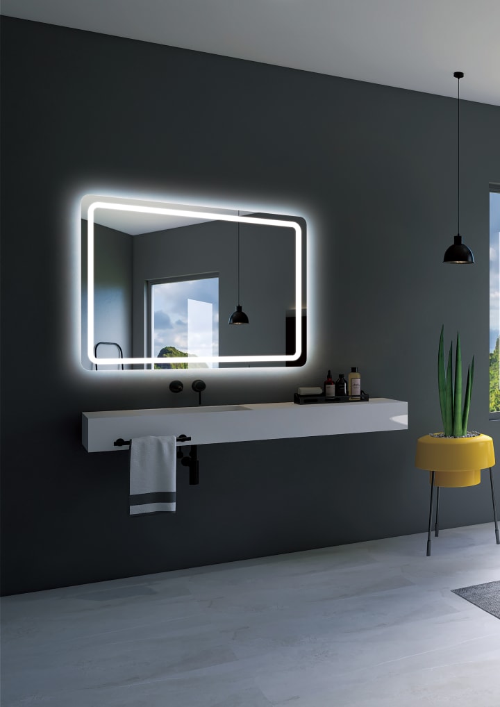 Miroir de salle de bains avec éclairage LED Grecia Ledimex environnement 9