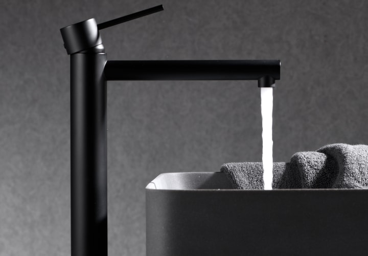 Milos Imex robinet de lavabo à bec haut + pack de bondes click-clack environnement 8