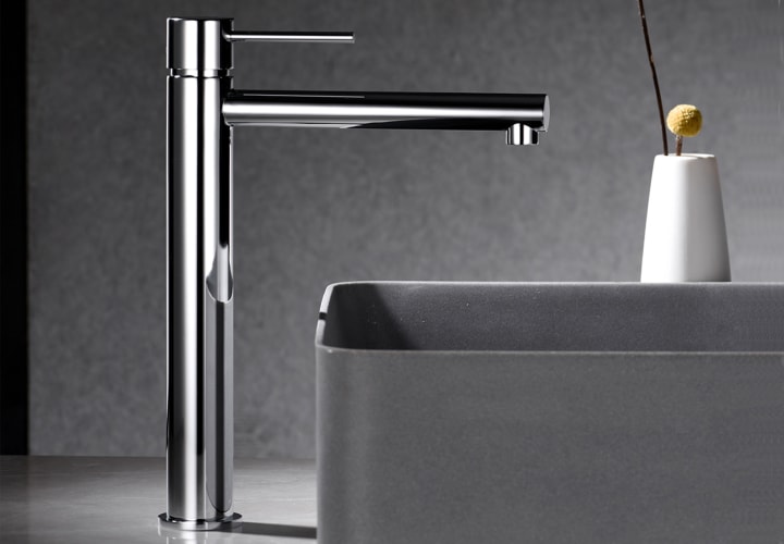 Milos Imex robinet de lavabo à bec haut + pack de bondes click-clack environnement 10