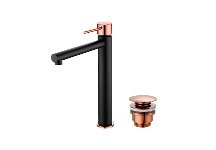 Milos Imex robinet de lavabo à bec haut + pack de bondes click-clack principal 3