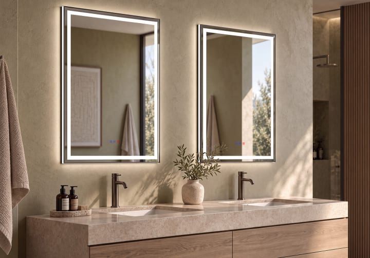 Miroir de salle de bains avec l'éclairage LED Orion Bruntec environnement 6