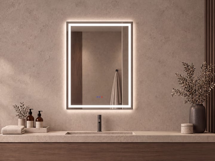 Miroir de salle de bains avec l'éclairage LED Orion Bruntec principal 1