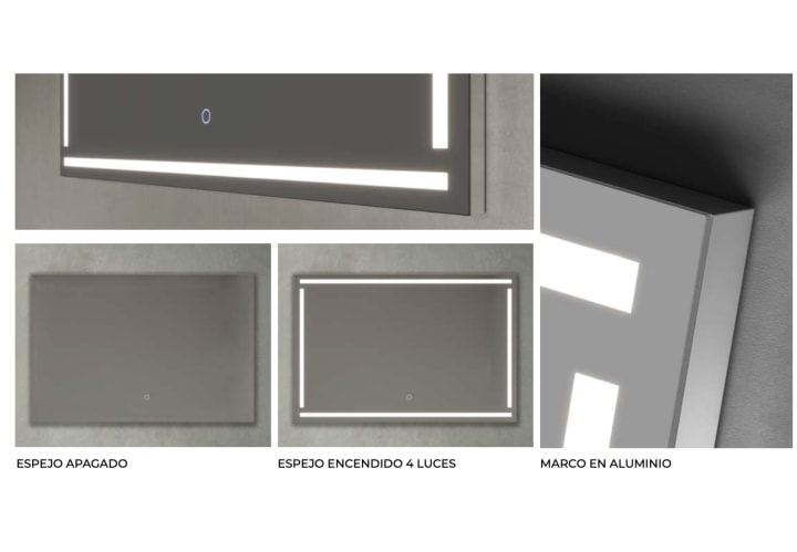 Miroir de salle de bains avec éclairage LED Viena Ledimex détail 2