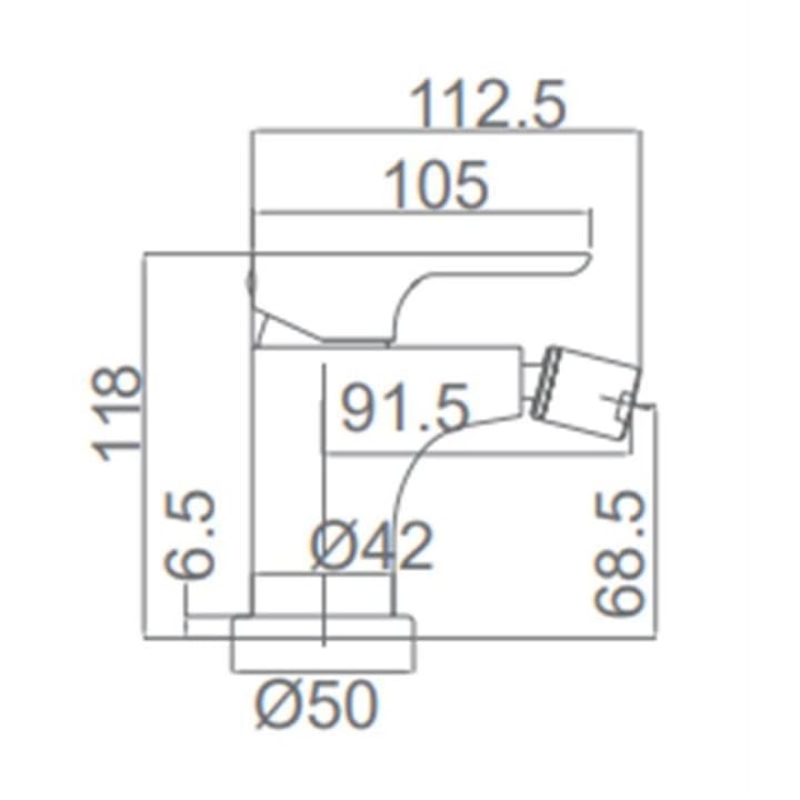 mitigeur de bidet Imex Nassau croquis 1