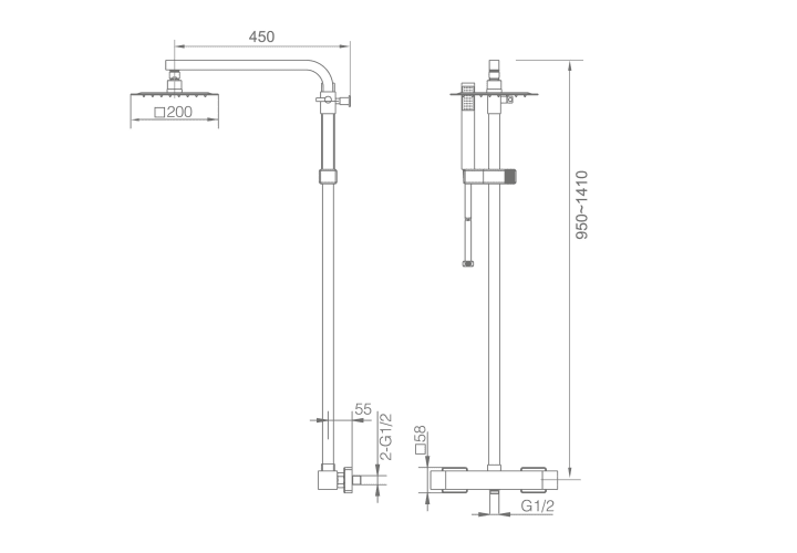 Ensemble de douche Vigo Imex croquis 13