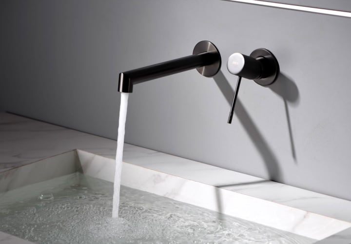 Robinet de lavabo encastré Line + bonde click-clack Pack environnement 11