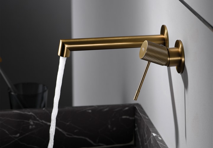 Robinet de lavabo encastré Line + bonde click-clack Pack environnement 15