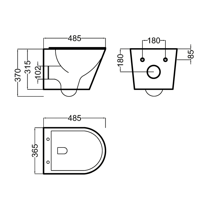Pack WC suspendu + bidet Lisboa Bruntec croquis 7