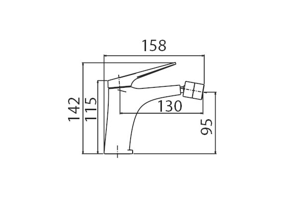 Robinet de bidet Imex Delos croquis 1