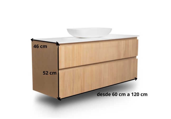 Meubles de salle de bains avec plan de toilette Solid surface Alpes 1 Bruntec croquis 7