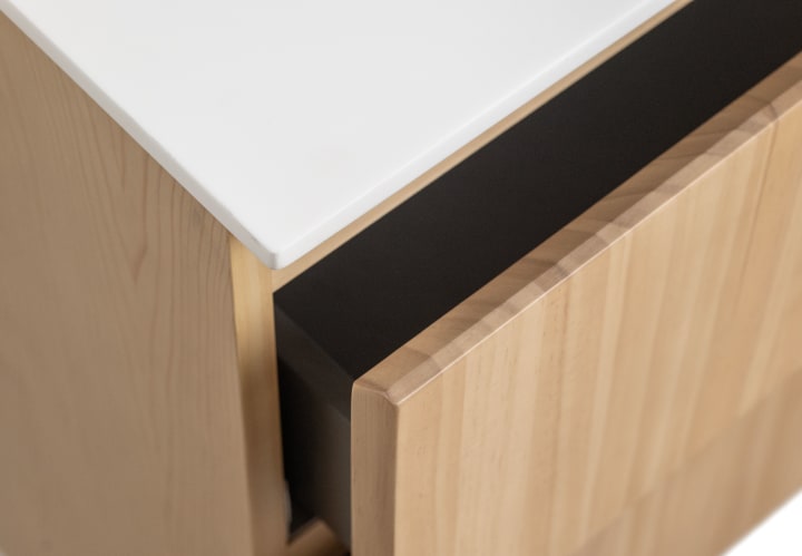 Meubles de salle de bains avec plan de toilette Solid surface Alpes 1 Bruntec détail 5