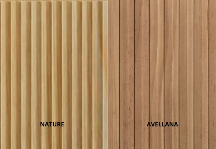 Ensemble de meubles de salle de bains en bois massif rainuré Alpes 2 Bruntec détail 6