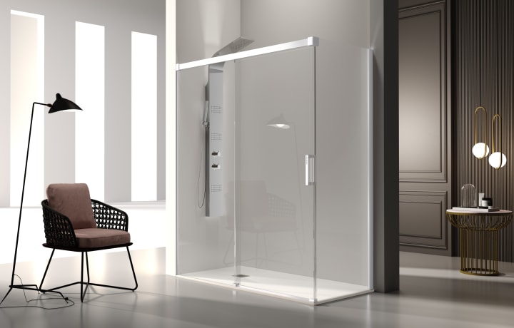 Paroi de douche en Glasé (GS102+GS103) Kassandra principal 2