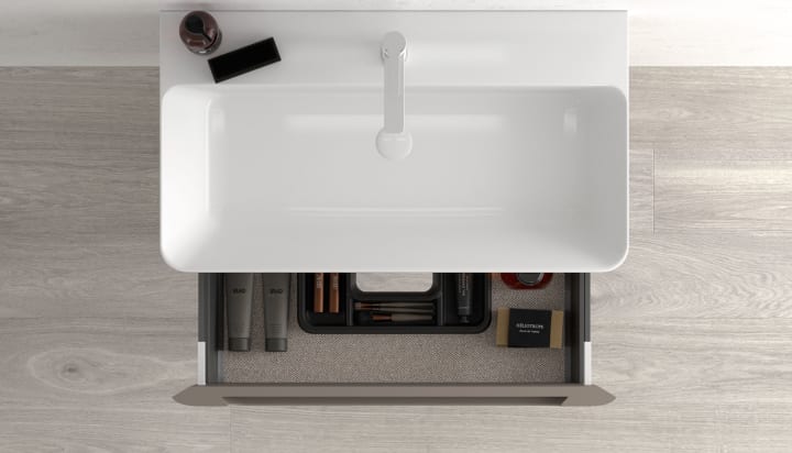 Meuble de salle de bains avec plan de toilette en bois hydrofuge Novus Avila Dos détail 4
