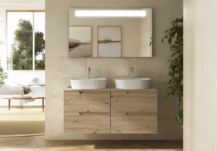 Meuble de salle de bains avec plan de toilette dans la même couleur que le meuble Vima Salgar principal 3