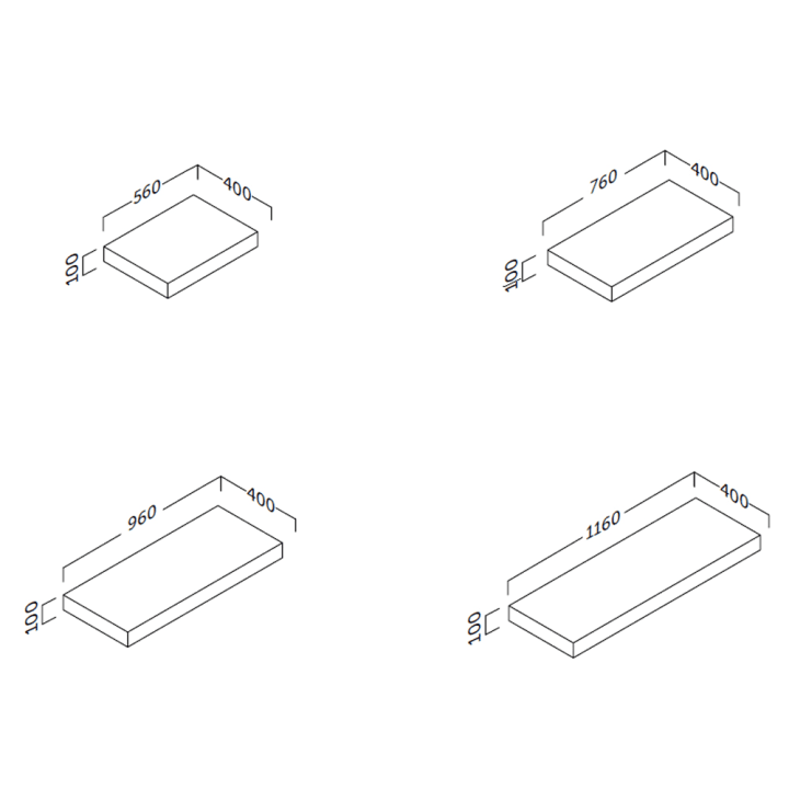 Étagère de salle de bains Epsilon Coycama croquis 4