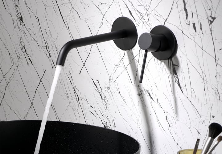 Robinetterie de lavabo encastrée Milos Imex + bonde click-clack pack environnement 8