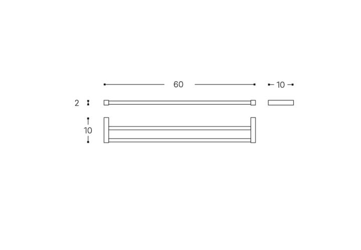 Porte-serviettes de salle de bains Metric Cosmic croquis 3