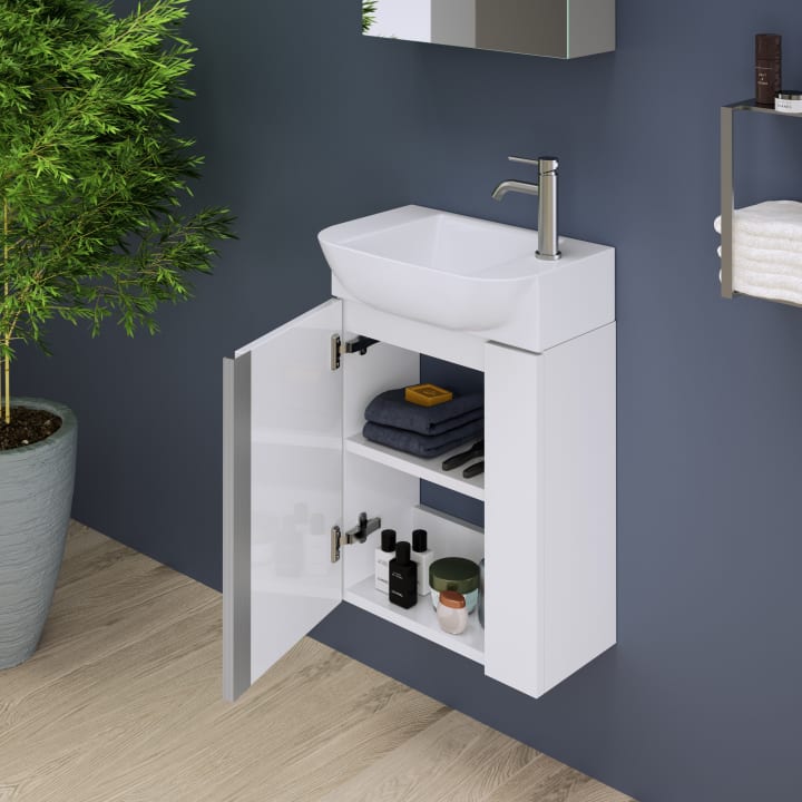 Ensemble meuble de salle de bains à faible profondeur 22 cm Versa Coycama détail 4
