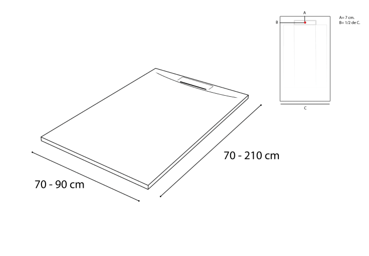 Receveurs de douche en résine Square Bruntec croquis 27