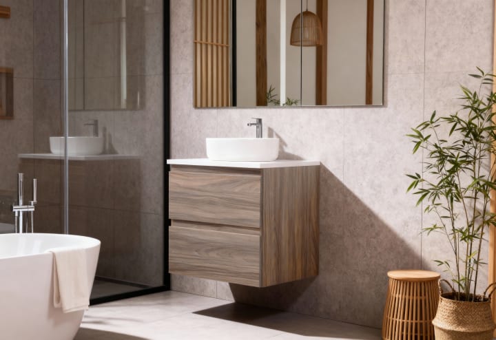 Nivo Bruntec petit meuble de salle de bain 2 tiroirs suspendu principal 1