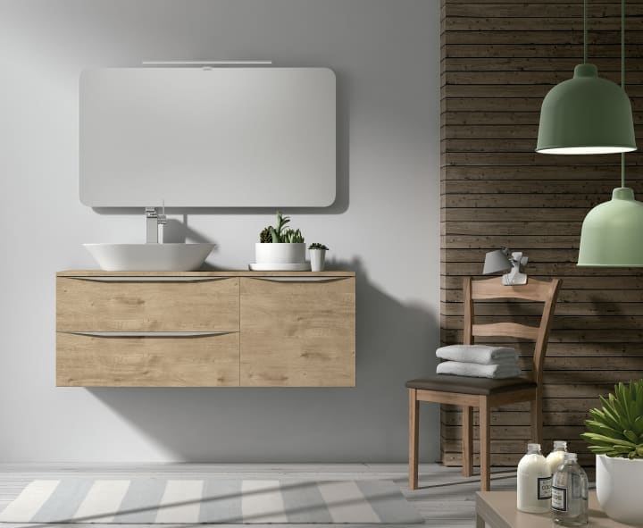 Meuble de salle de bains avec plan de toilette en bois Landes Coycama environnement 6